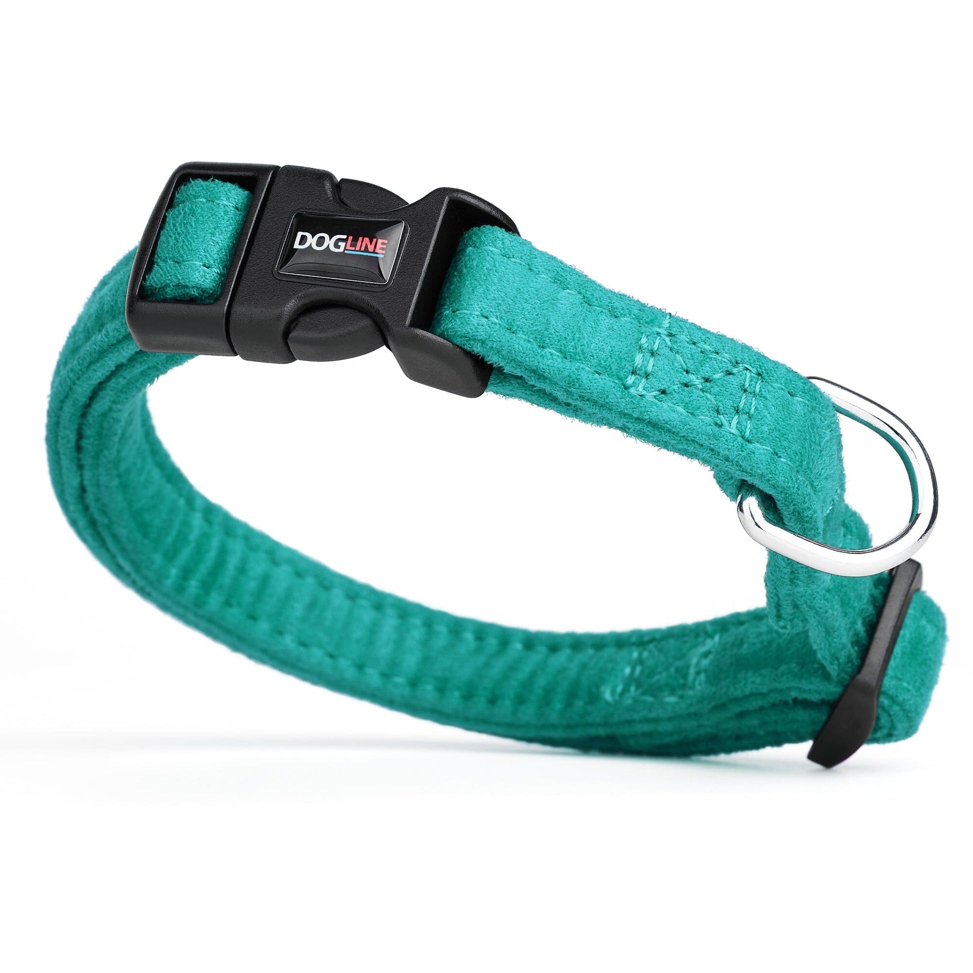 Comfort Microfiber Flat Dog Collar Teal 11-17" 5 8" Dog Collars Dogline