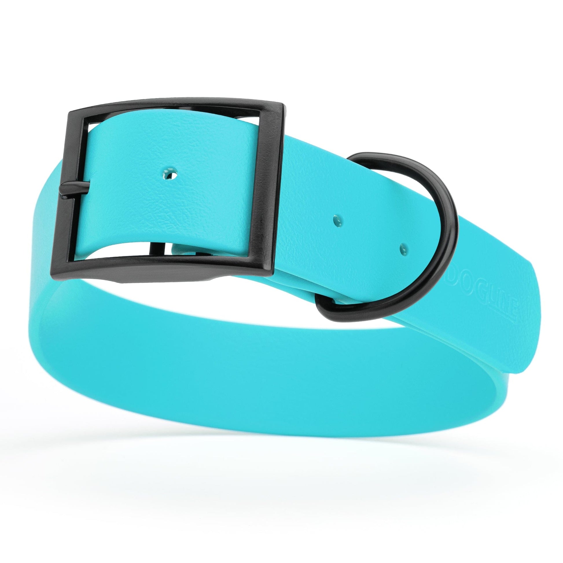 Dogline Biothane Waterproof Dog Collar with Black Hardware - 1.5" Wide, Size L (16 to 20 inches) Sky Blue Dog Collars Dogline