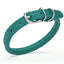 Soft Leather Round Dog Collar Teal 1 3" Dog Collars Dogline