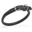 Soft Leather Round Dog Collar Black 1 2" Dog Collars Dogline