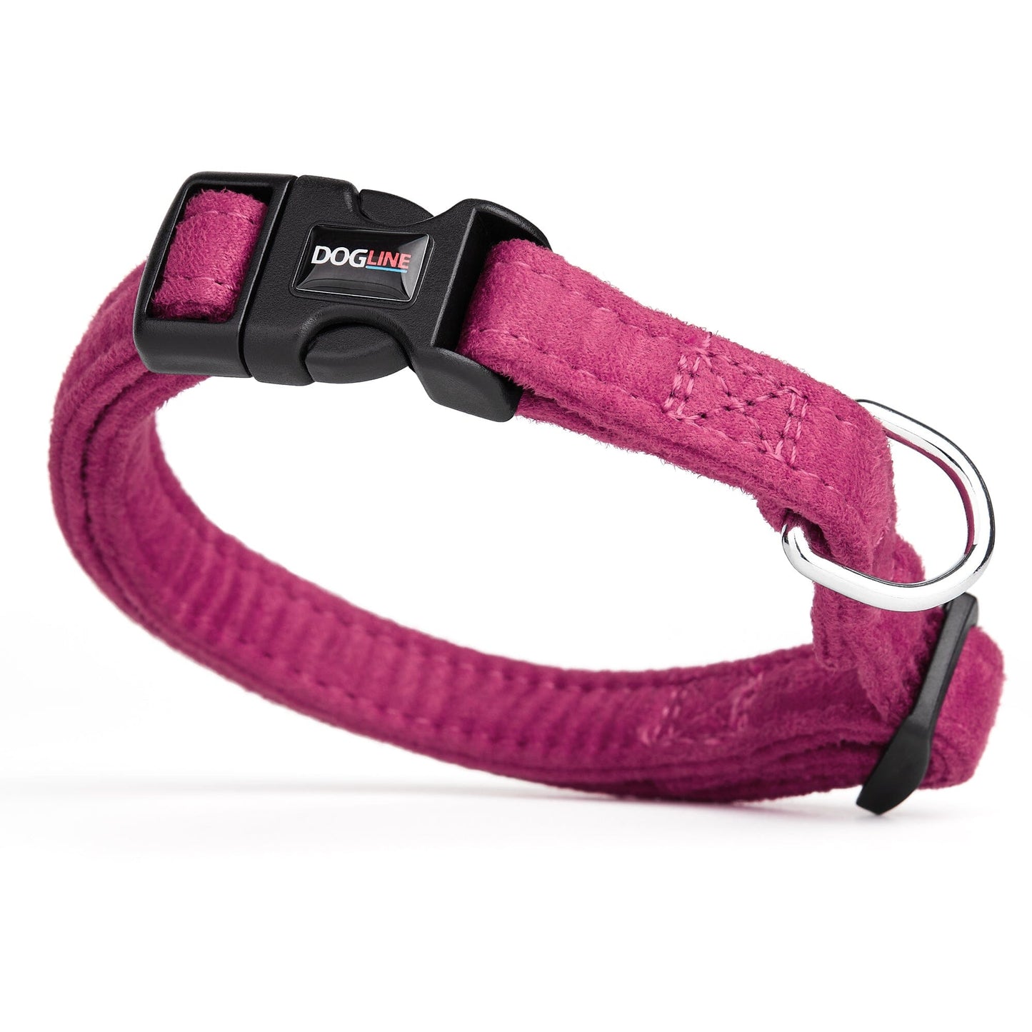 Comfort Microfiber Flat Dog Collar Pink 11-17" 5 8" Dog Collars Dogline