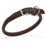 Soft Leather Round Dog Collar Dark Brown 1 2" Dog Collars Dogline