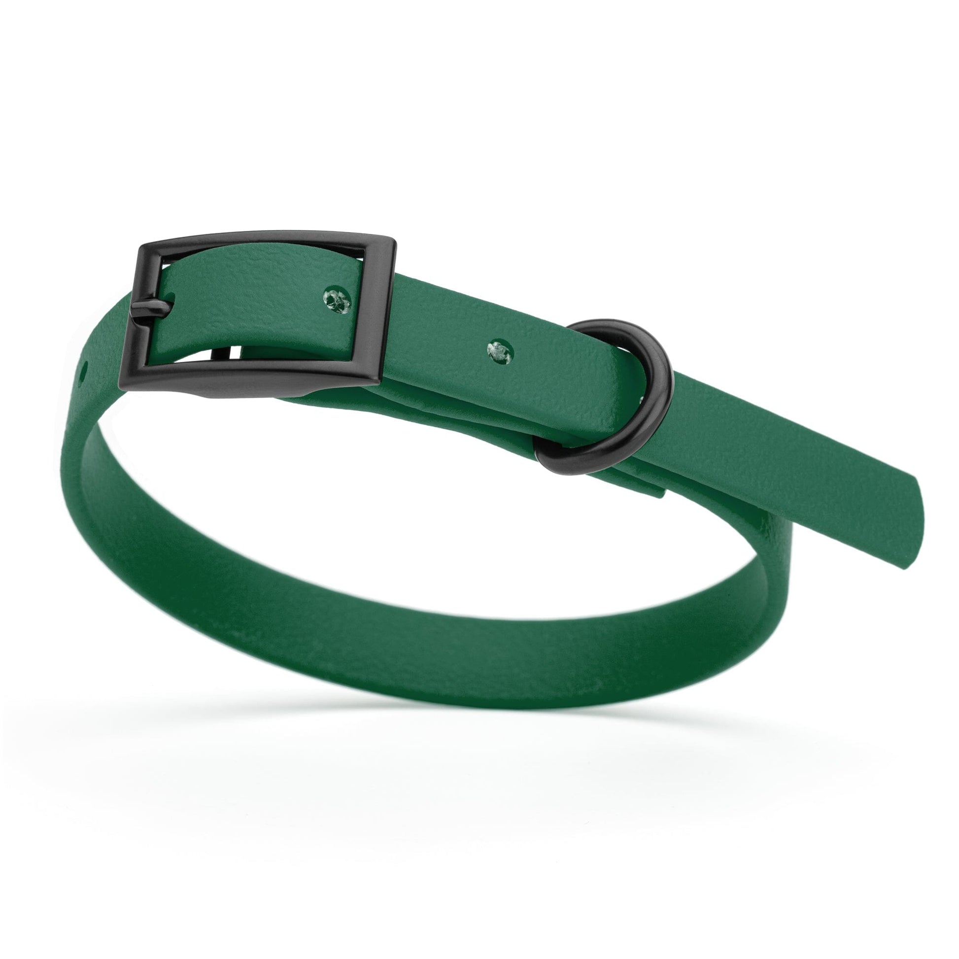 Biothane Waterproof Dog Collar - X-Small (9 to 12 inches) Hunter Green L 9"-12" x W 1 2" Dog Collars Dogline