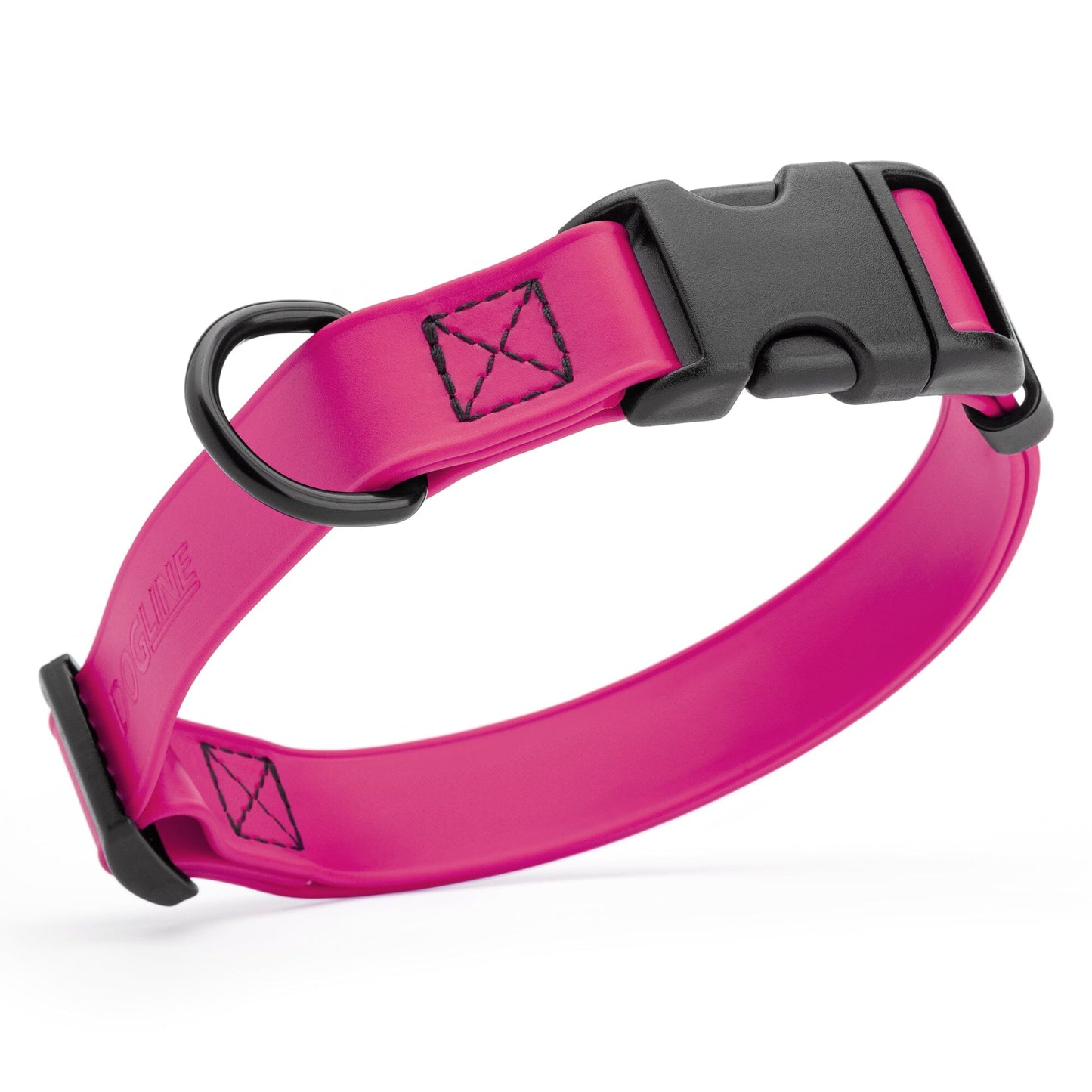 Dogline Biothane Waterproof Dog Collar with Quick Release Buckle Magenta Pink Dog Collars Dogline