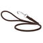 Soft Leather Round Dog Lead Dark Brown Dog Leashes Dogline