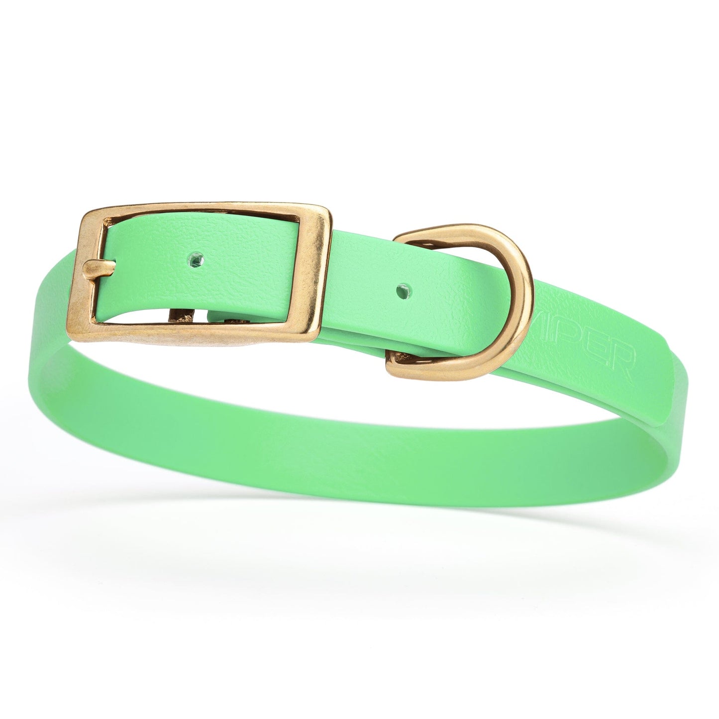 Viper Biothane Waterproof Dog Collar - Brass Hardware - Size M (15 to 18 inches) Sea Foam Green Dog Collars Dogline