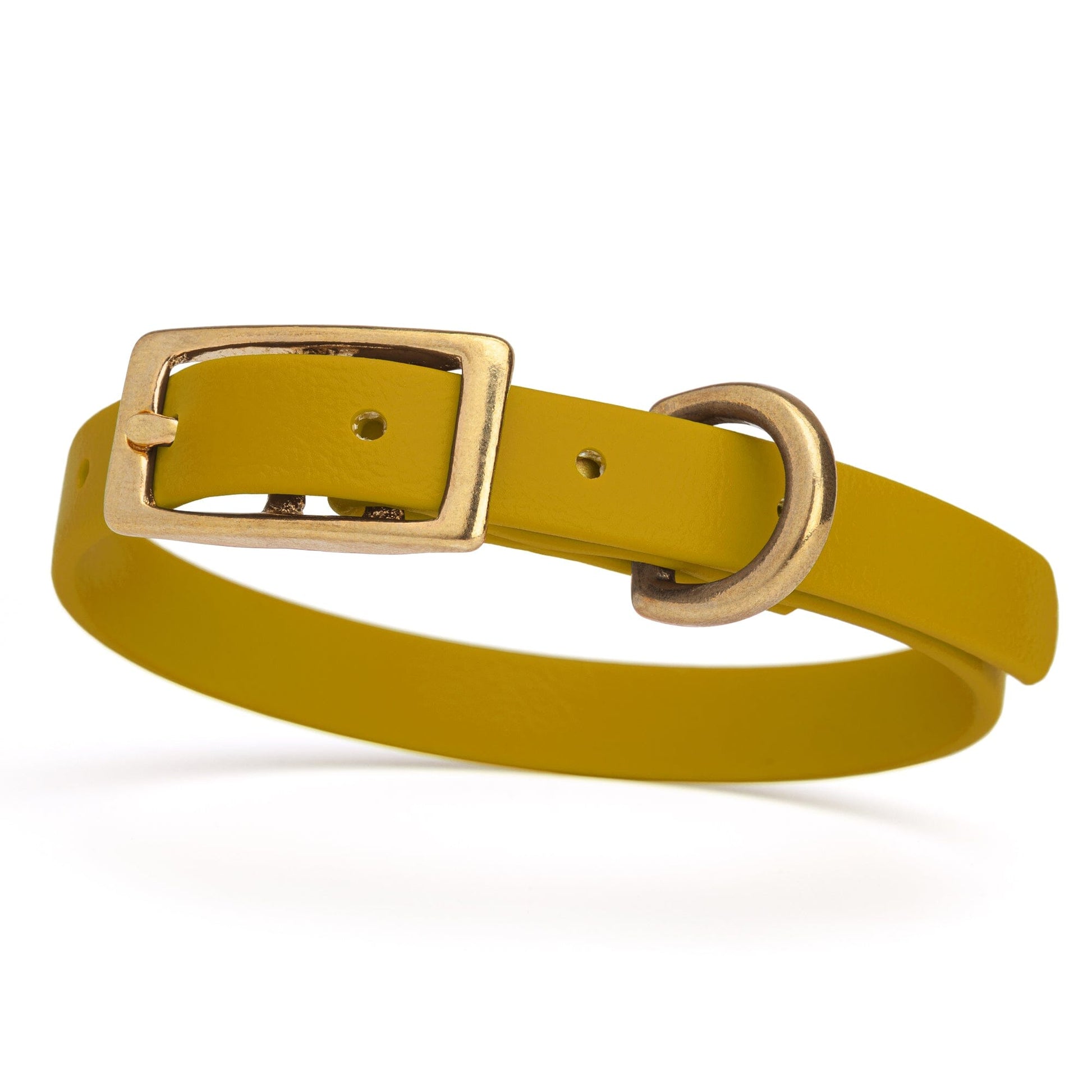 Viper Biothane Waterproof Dog Collar with Brass Hardware Treasure Gold L 9"-12" x W 1 2" Dog Collars Dogline