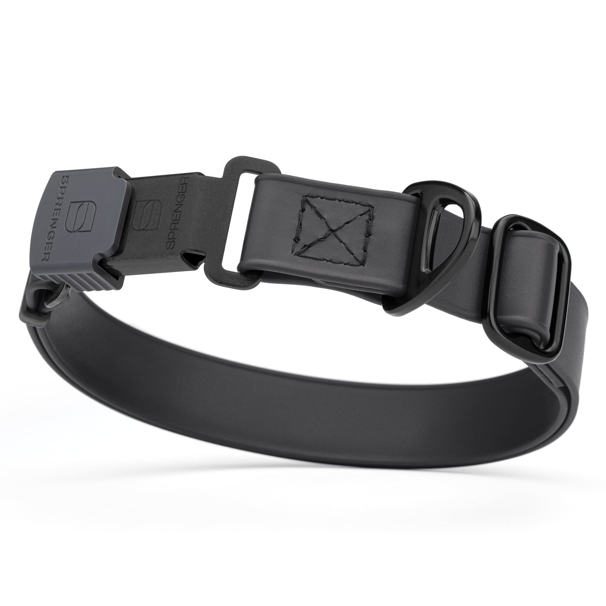 Sprenger BioThane Waterproof Dog Collar with Stainless Steel ClicLock Quick Release Buckle Black Black Buckle Dog Collars Dogline