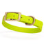 Viper Biothane Waterproof Dog Collar - Brass Hardware - Size S (12 to 15 inches) Safety Yellow Dog Collars Dogline