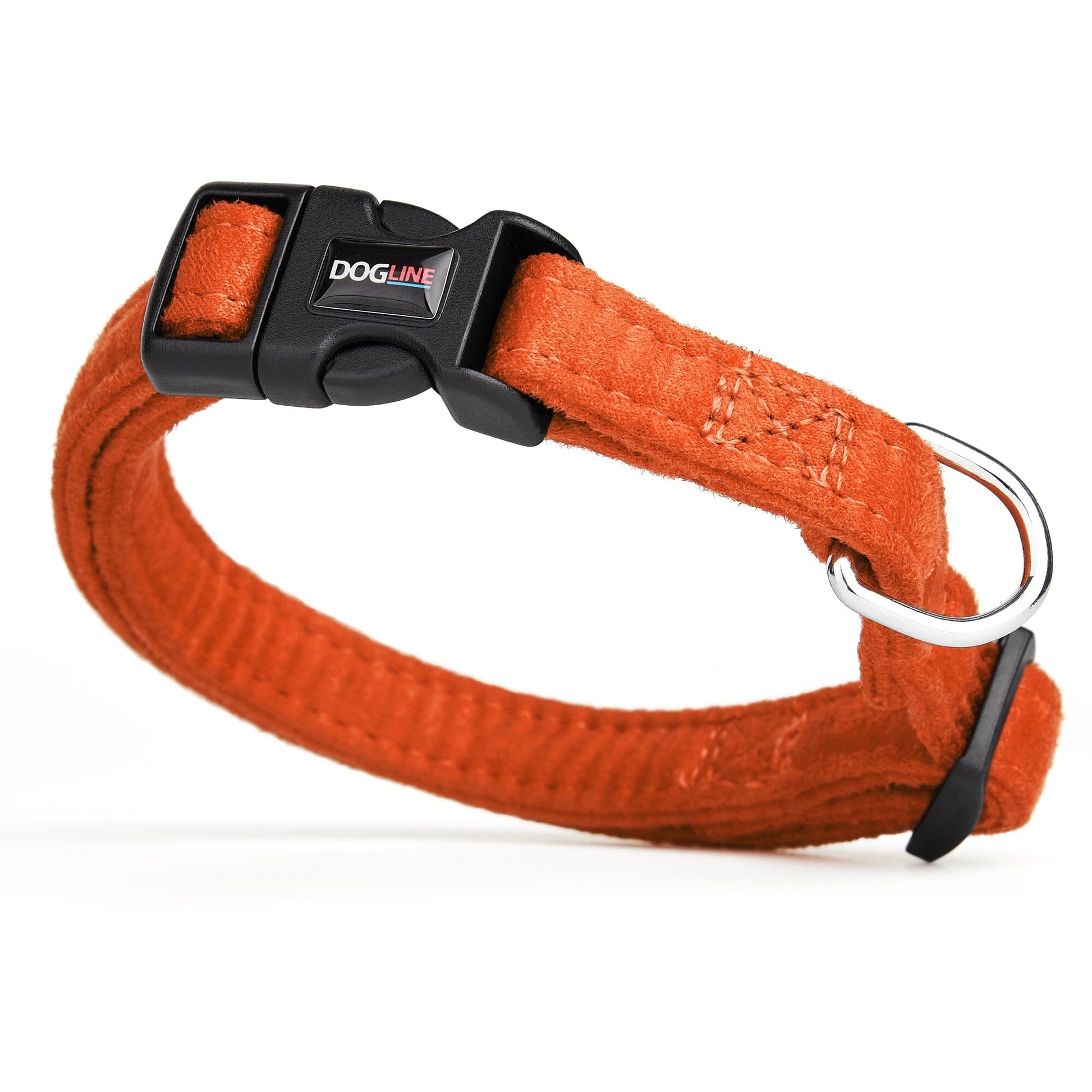 Comfort Microfiber Flat Dog Collar Orange 11-17" 5 8" Dog Collars Dogline