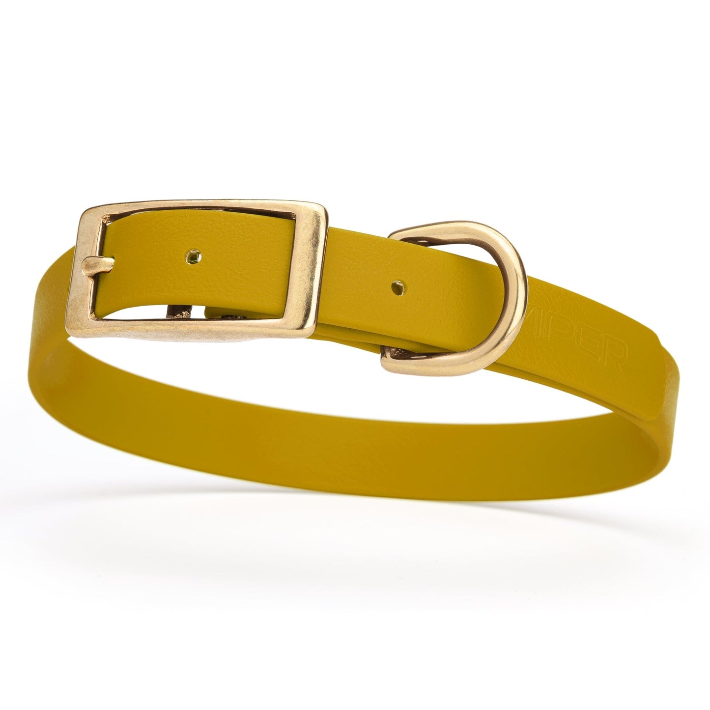 Viper Biothane Waterproof Dog Collar - Brass Hardware - Size M (15 to 18 inches) Treasure Gold Dog Collars Dogline