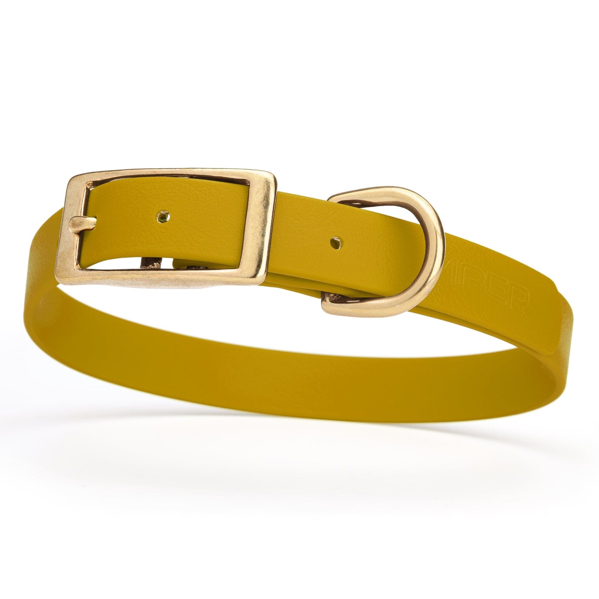 Viper Biothane Waterproof Dog Collar - Brass Hardware - Size M (15 to 18 inches) Treasure Gold Dog Collars Dogline