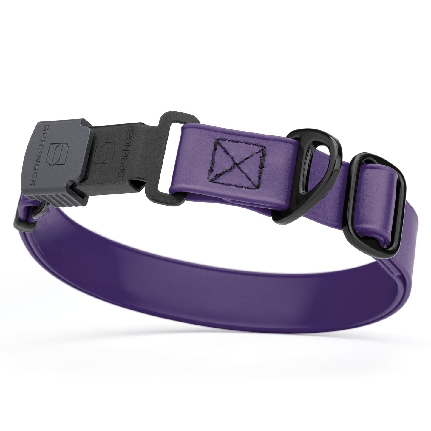 Sprenger BioThane Waterproof Dog Collar with Stainless Steel ClicLock Quick Release Buckle Violet Purple Black Buckle Dog Collars Dogline