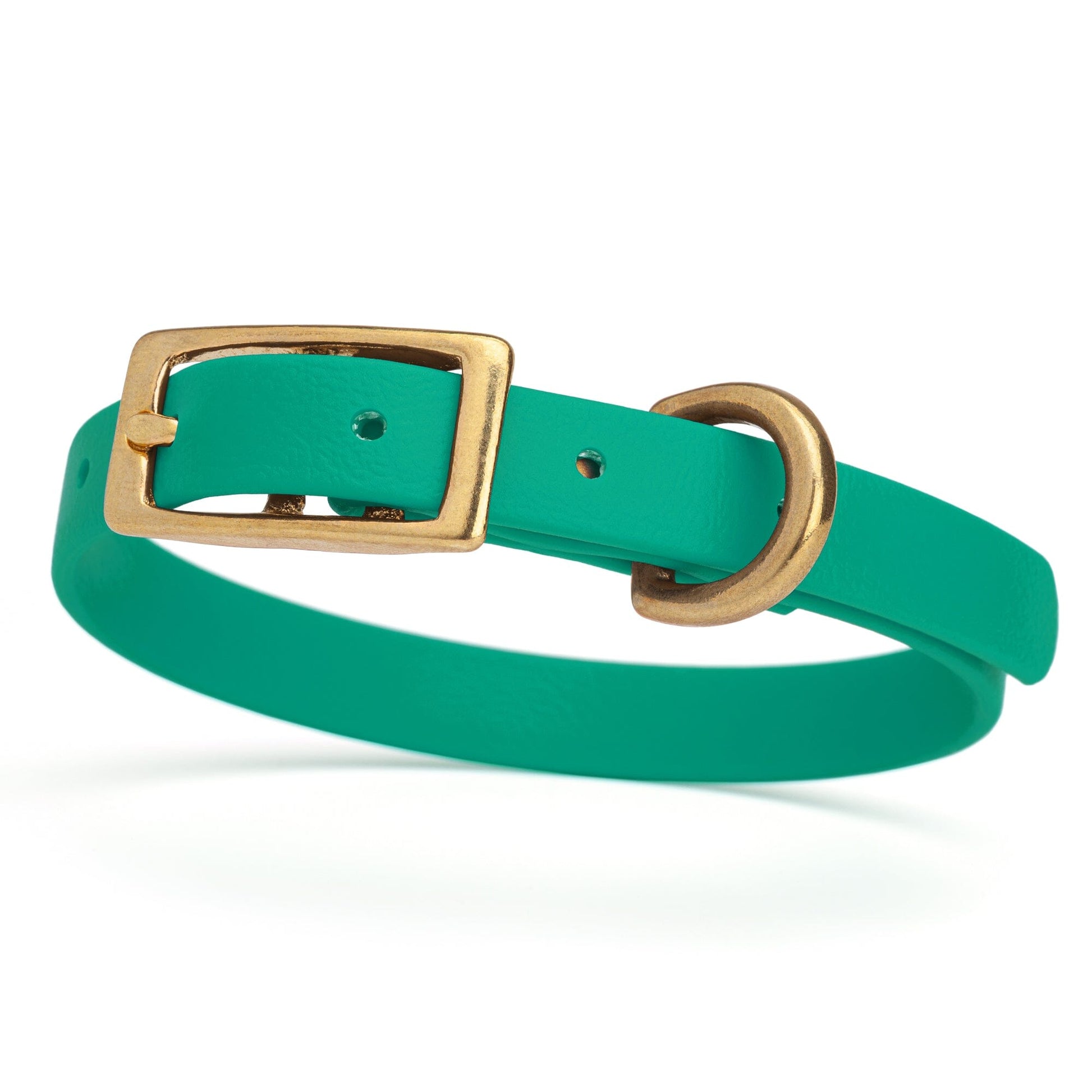 Viper Biothane Waterproof Dog Collar with Brass Hardware Teal L 9"-12" x W 1 2" Dog Collars Dogline