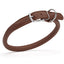 Soft Leather Round Dog Collar Brown 1 2" Dog Collars Dogline