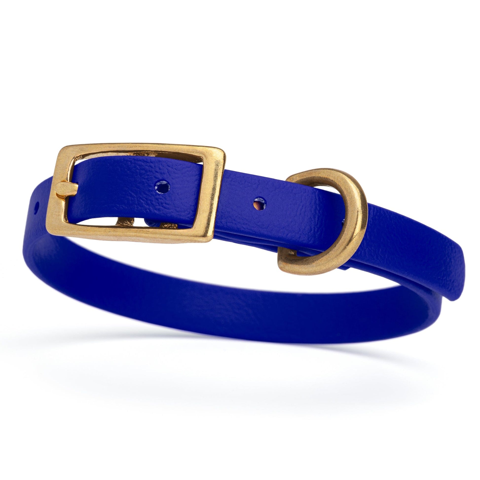 Viper Biothane Waterproof Dog Collar with Brass Hardware Blueberry Royal L 9"-12" x W 1 2" Dog Collars Dogline