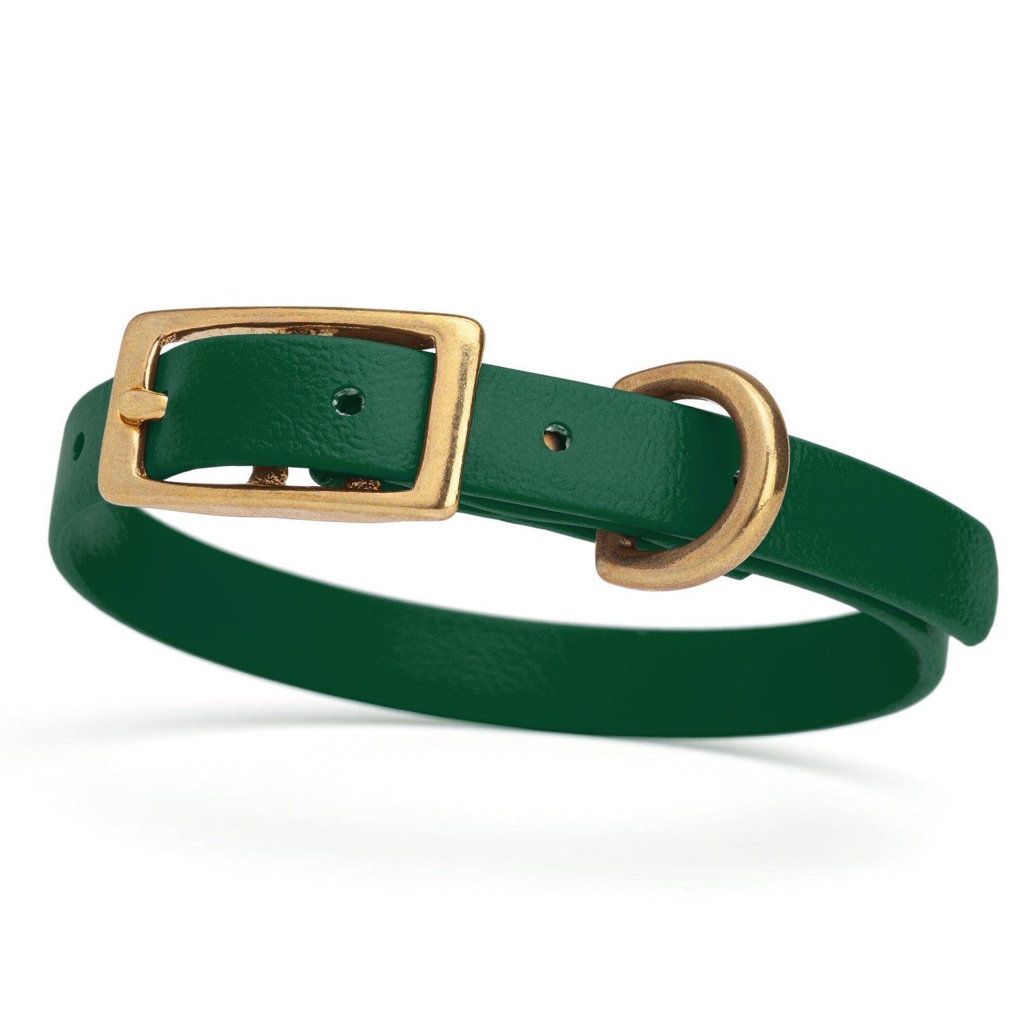 Viper Biothane Waterproof Dog Collar with Brass Hardware Hunter Green L 9"-12" x W 1 2" Dog Collars Dogline