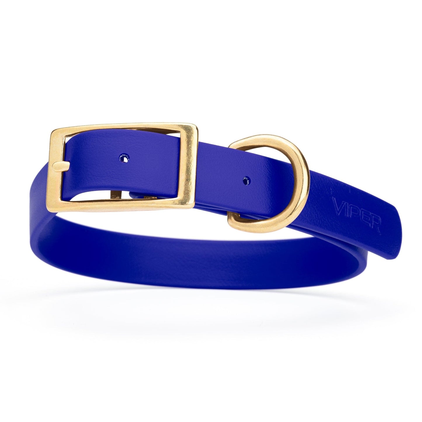 Viper Biothane Waterproof Dog Collar - Brass Hardware - Size XL (22 to 25 inches) Blueberry Royal Dog Collars Dogline