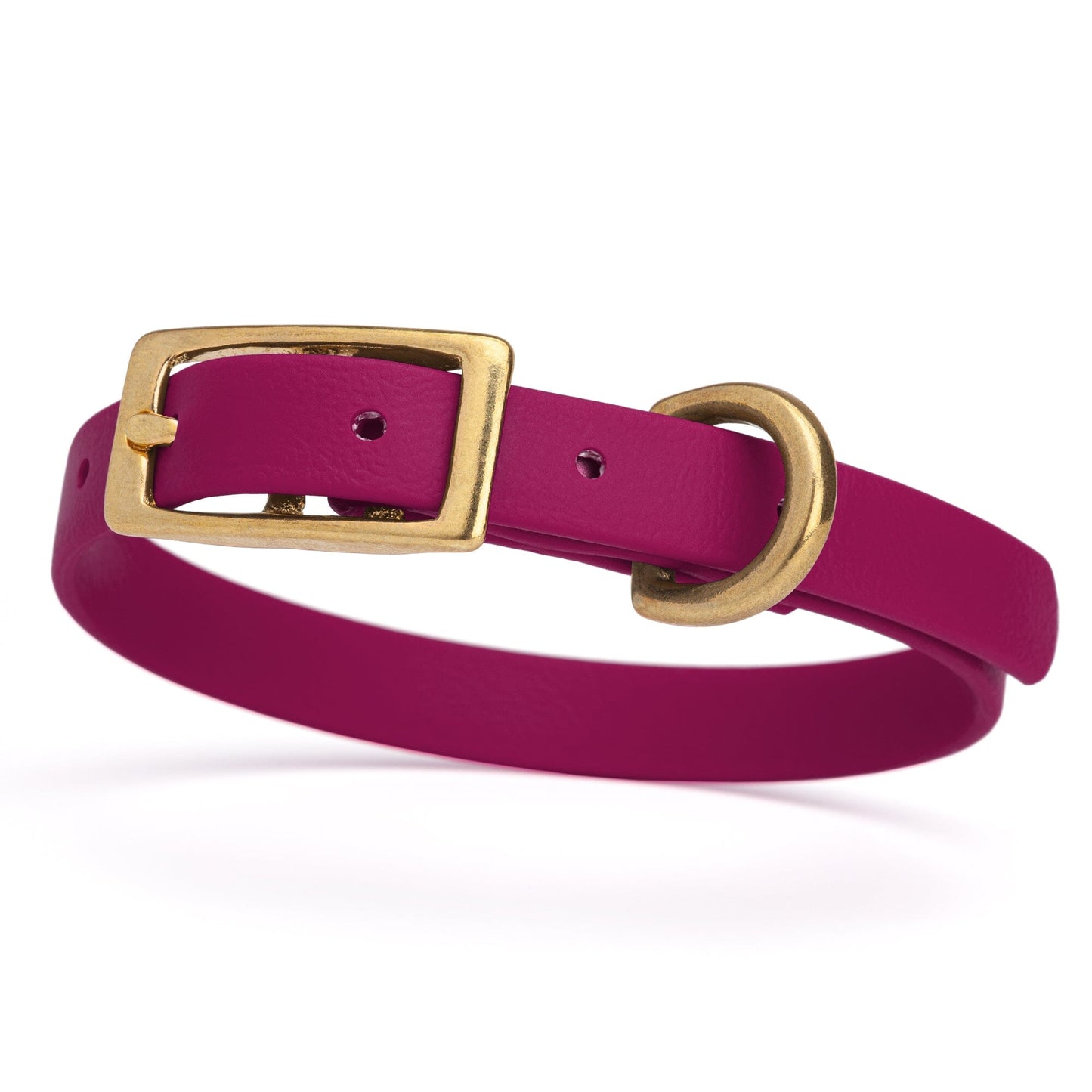 Viper Biothane Waterproof Dog Collar with Brass Hardware Magenta Pink L 9"-12" x W 1 2" Dog Collars Dogline