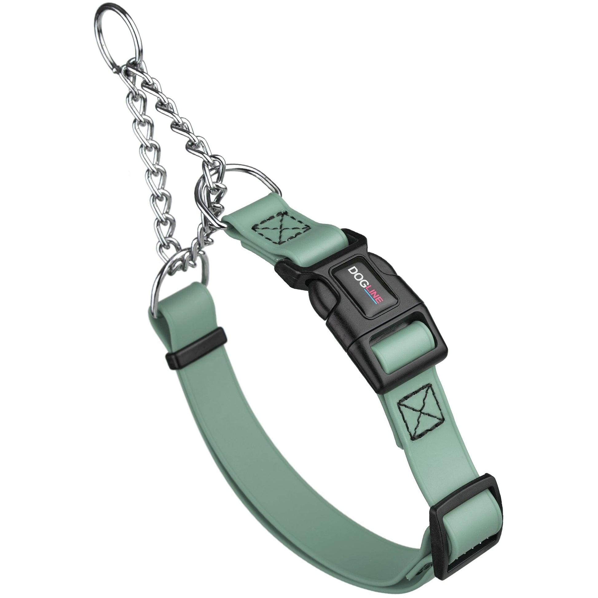 Biothane Adjustable Martingale Collar with Quick Release Buckle Sage Green Dog Collars Dogline