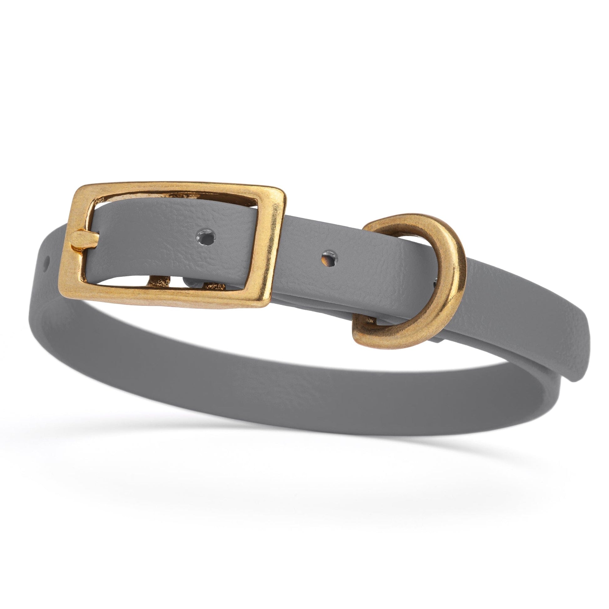 Viper Biothane Waterproof Dog Collar with Brass Hardware Battleship Gray L 9"-12" x W 1 2" Dog Collars Dogline