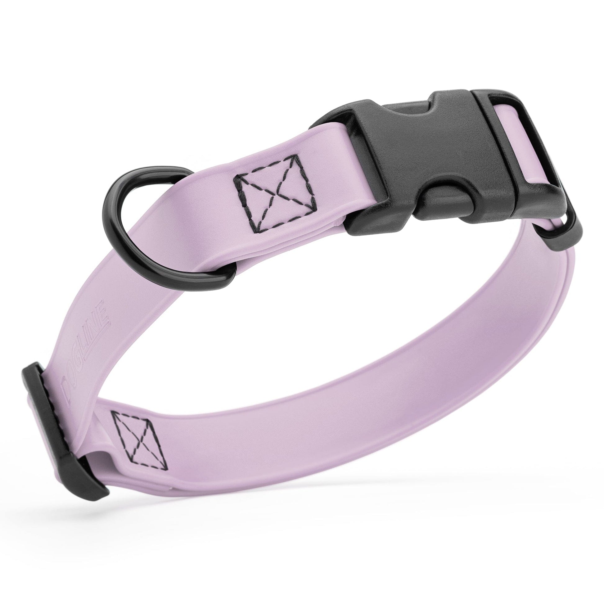 Dogline Biothane Waterproof Dog Collar with Quick Release Buckle 5 8"W by 10-14"L Pastel Purple Dog Collars Dogline
