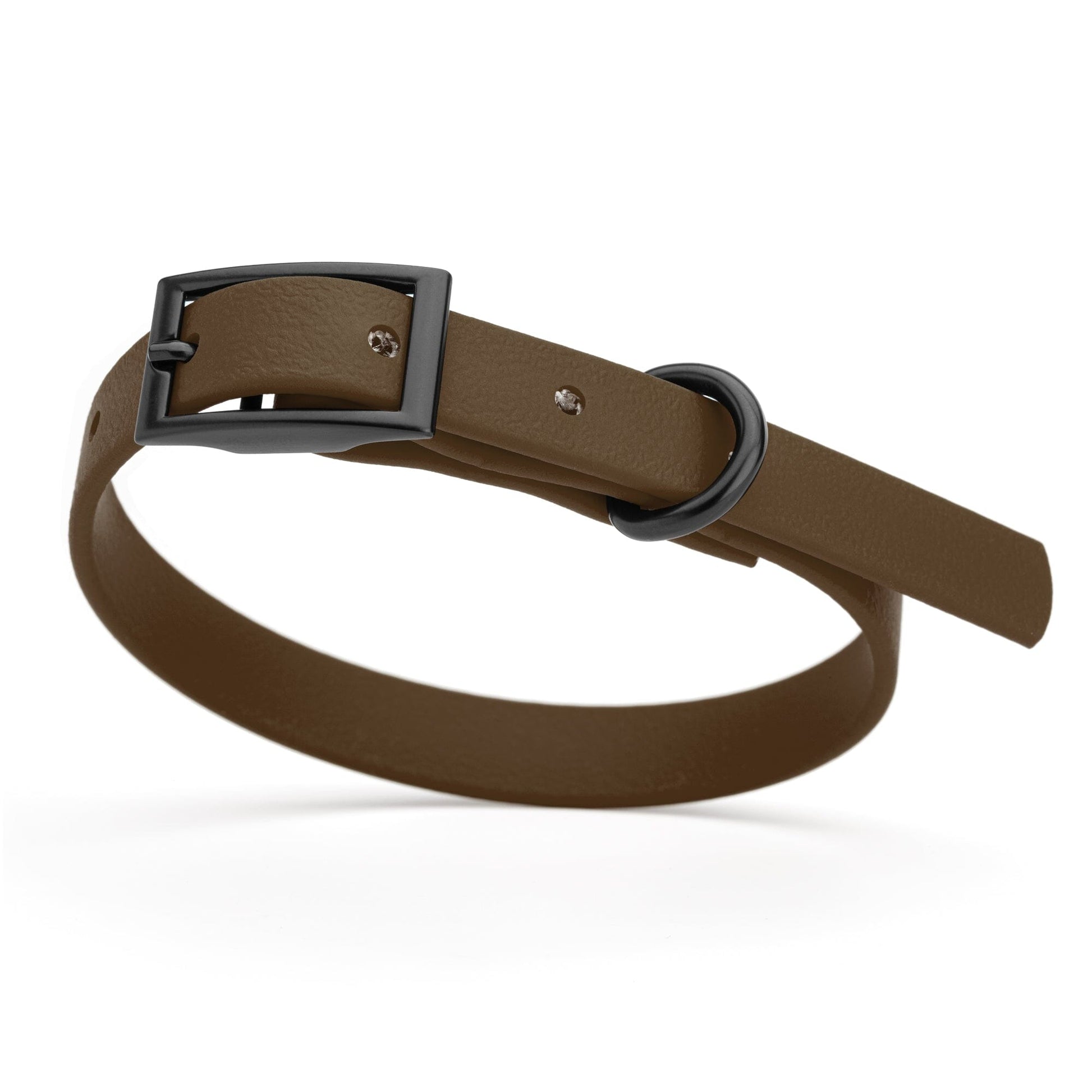 Biothane Waterproof Dog Collar - X-Small (9 to 12 inches) Dark Chocolate Brown L 9"-12" x W 1 2" Dog Collars Dogline