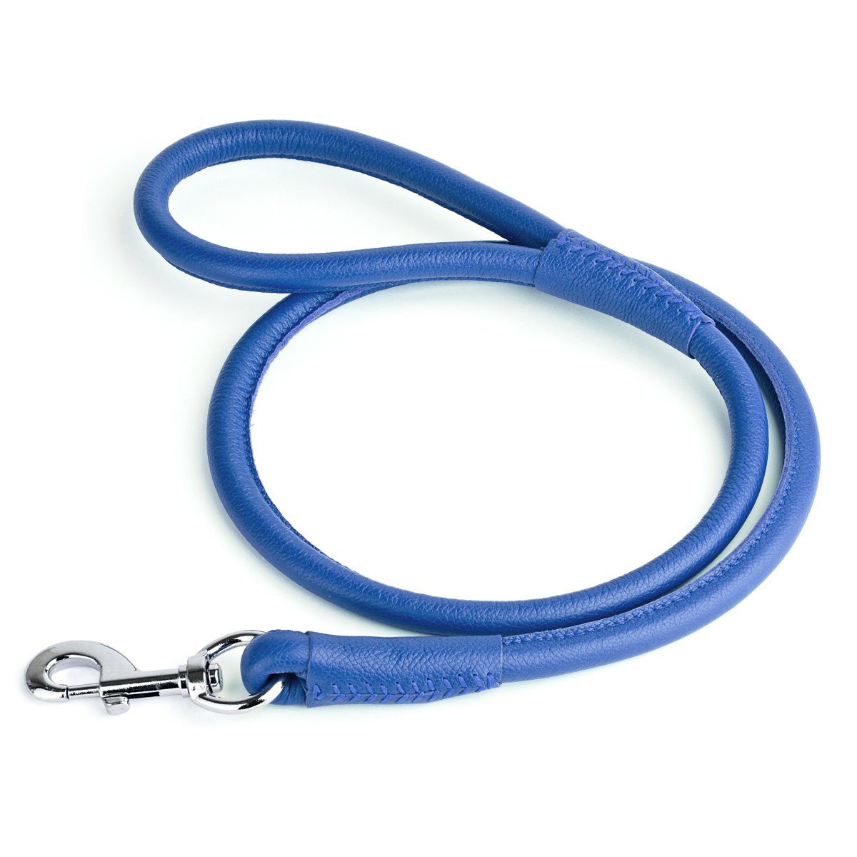 Soft Leather Round Dog Lead Royal Blue 1 2" Dog Leashes Dogline