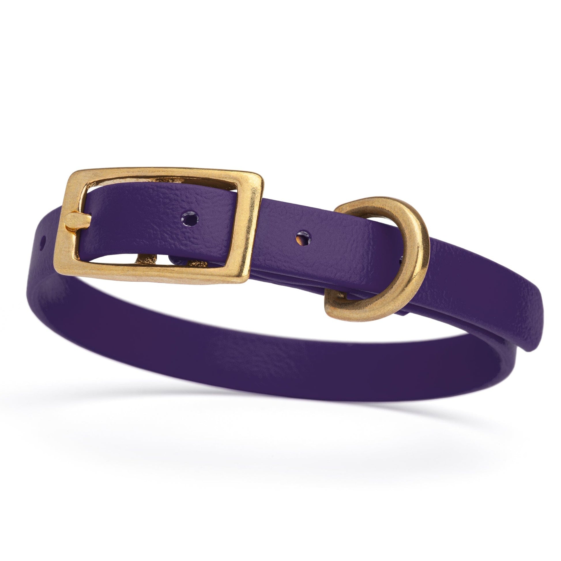 Viper Biothane Waterproof Dog Collar with Brass Hardware Violet Purple L 9"-12" x W 1 2" Dog Collars Dogline