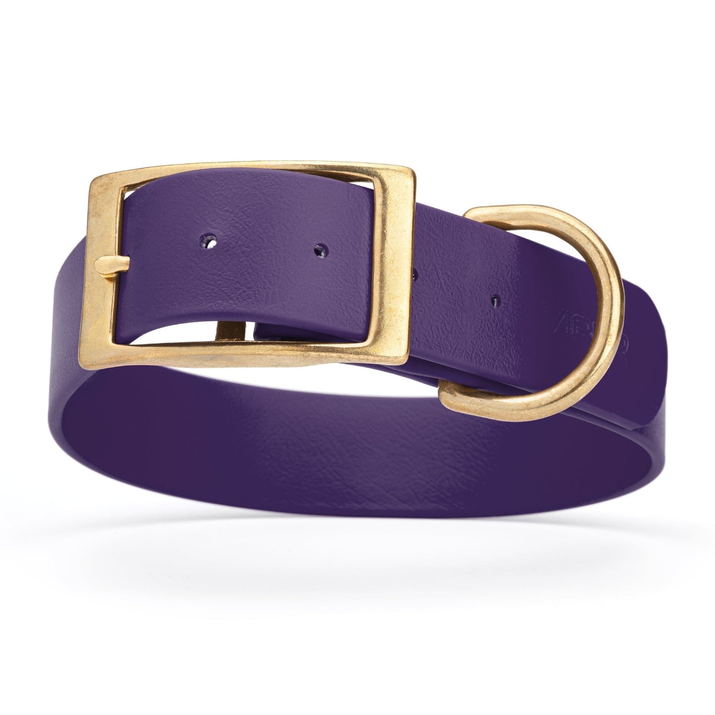 Viper Biothane Waterproof Dog Collar - Brass Hardware - 1.5in Wide, Size L (16 to 20 inches) Violet Purple Dog Collars Dogline