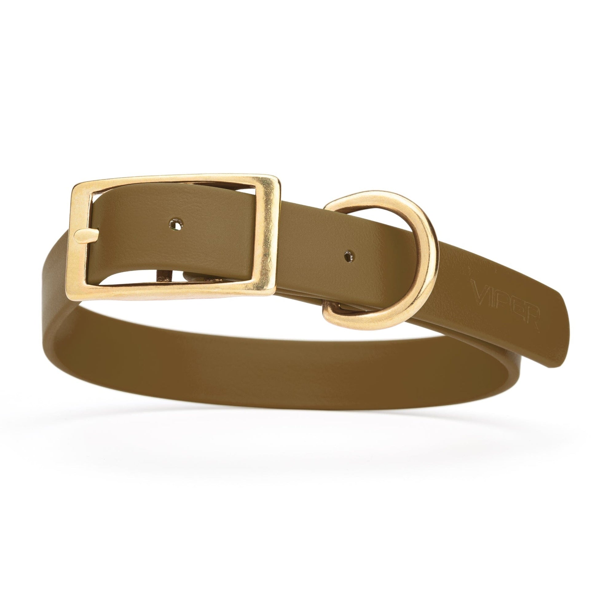 Viper Biothane Waterproof Dog Collar - Brass Hardware - Size XL (22 to 25 inches) Coyote Brown Dog Collars Dogline