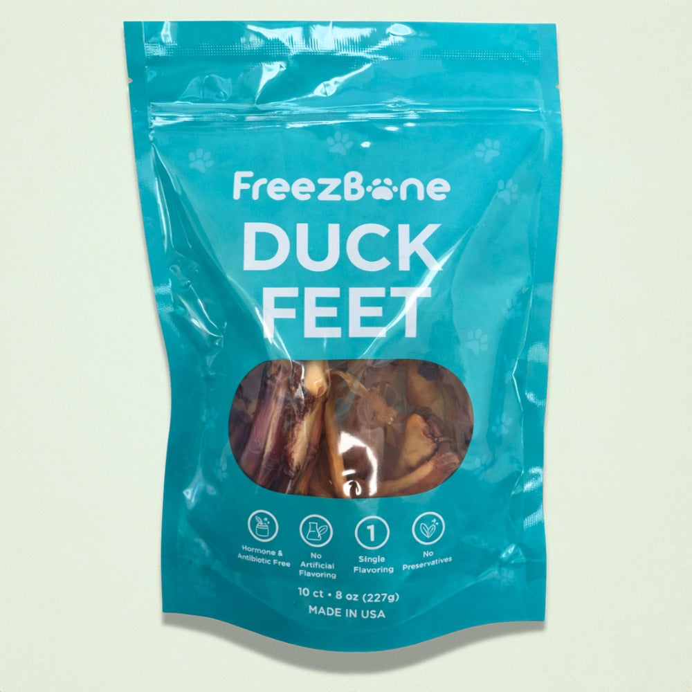 Freezbone Whole Duck Feet Dental Treats for Dogs - Human Grade - Single Ingredient Dog Treats Freezbone