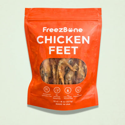 Freezbone Whole Chicken Feet Dental Treats for Dogs - Human Grade - Single Ingredient Dog Treats Freezbone