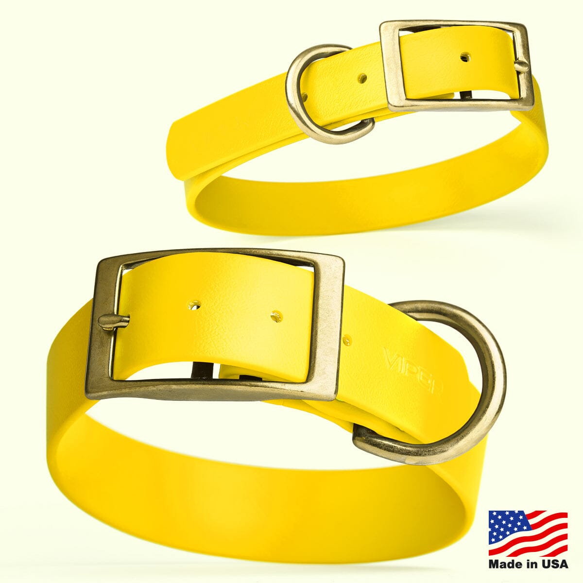Viper Biothane Waterproof Dog Collar - Brass Hardware - 1.5in Wide, Size L (16 to 20 inches) Dog Collars Dogline
