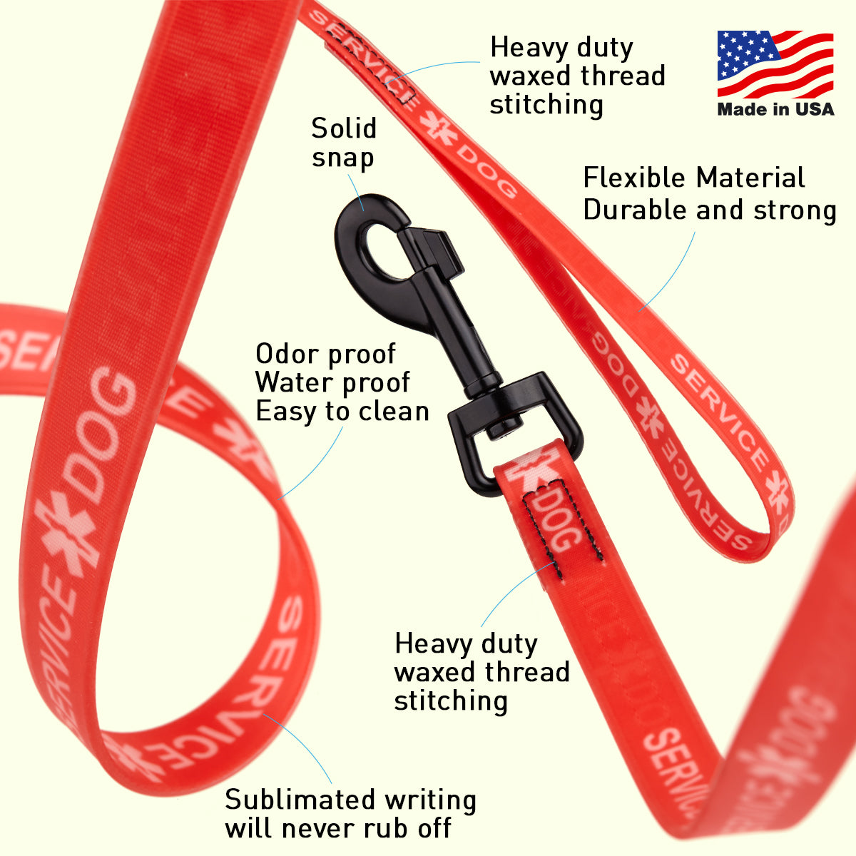 Biothane Service Dog Collar Or Leash Service Dogline