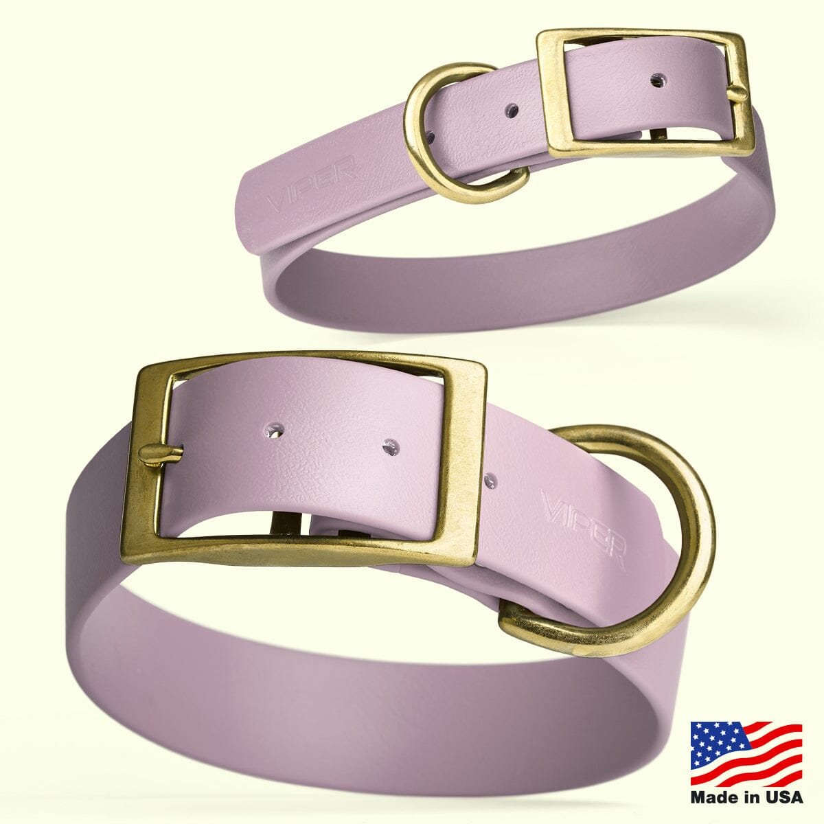 Viper Biothane Waterproof Dog Collar - Brass Hardware - 1.5in Wide, Size XXL (24 to 28 inches) Dog Collars Dogline