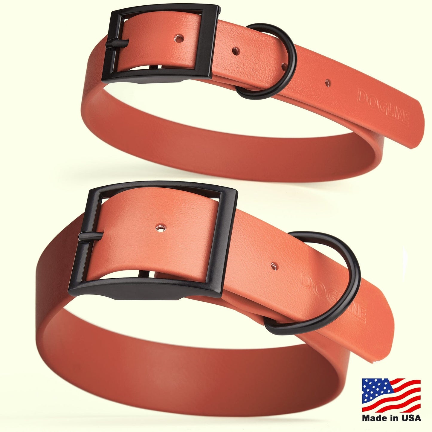 Dogline Biothane Waterproof Dog Collar with Black Hardware - 1.5" Wide, Size XL (20 to 24 inches) Dog Collars Dogline
