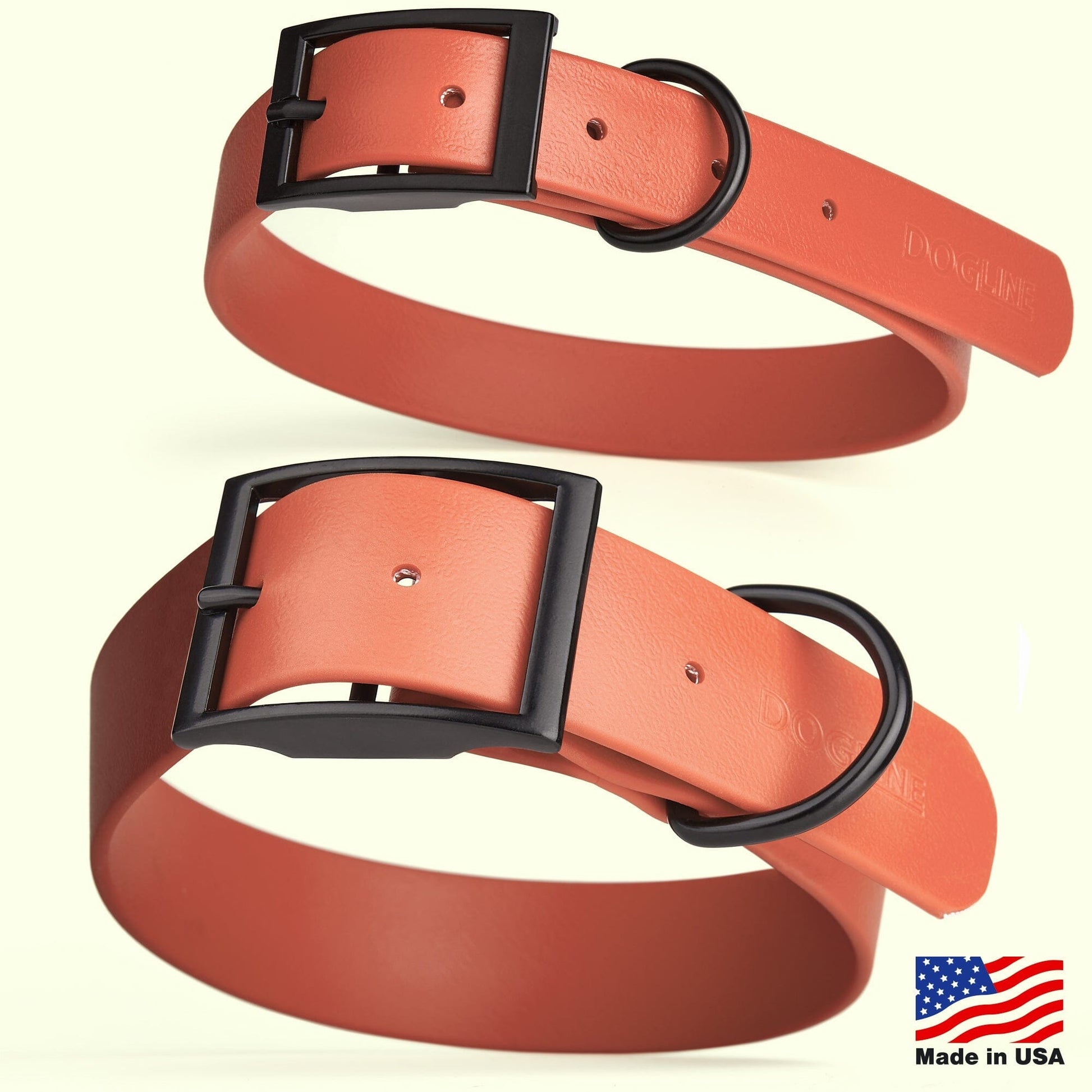 Dogline Biothane Waterproof Dog Collar with Black Hardware - 1.5" Wide, Size XL (20 to 24 inches) Dog Collars Dogline