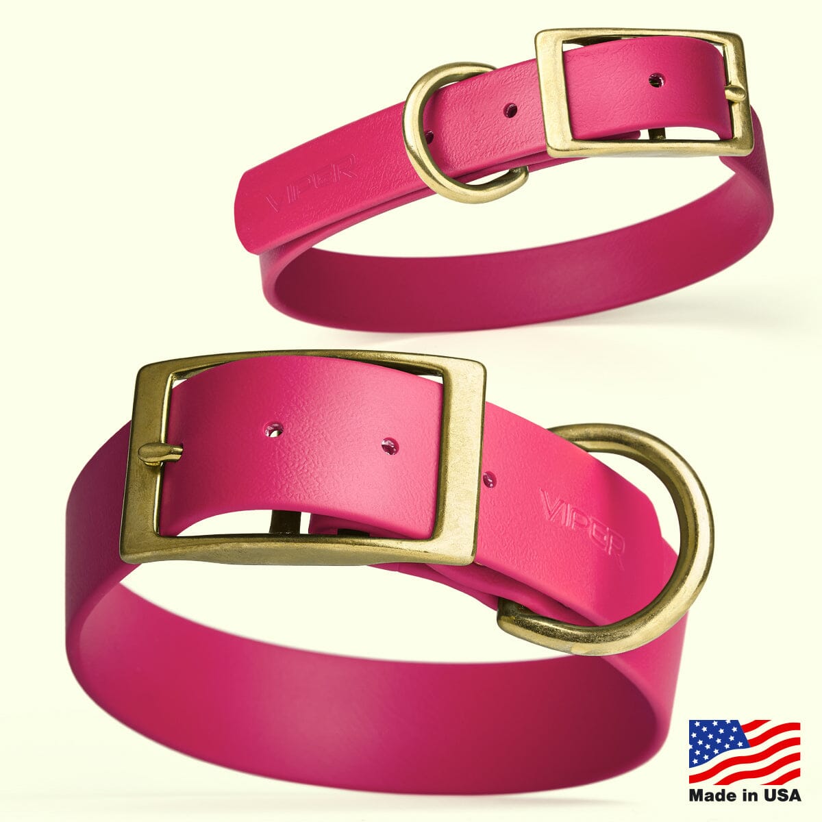 Viper Biothane Waterproof Dog Collar - Brass Hardware - Size XL (22 to 25 inches) Dog Collars Dogline