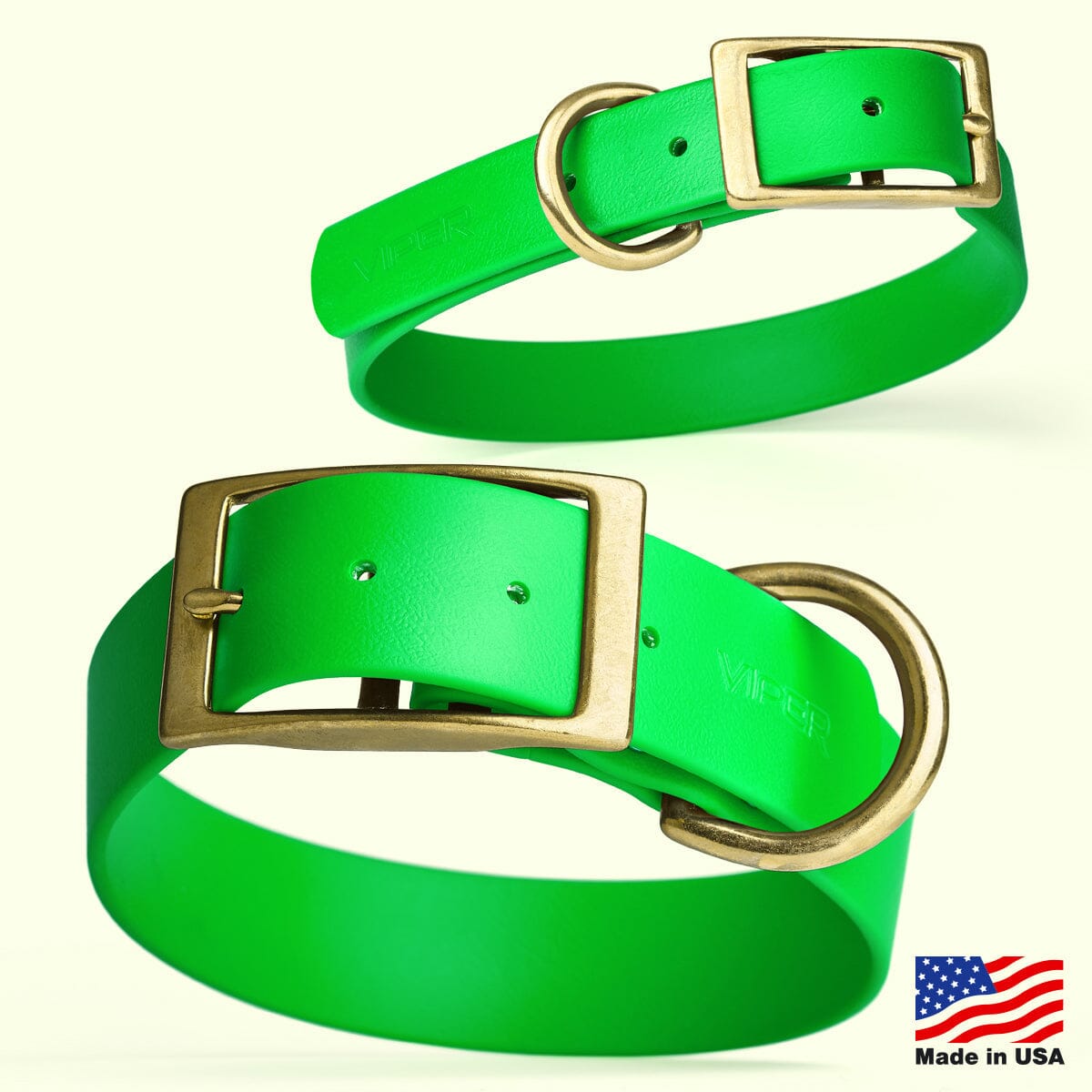 Viper Biothane Waterproof Dog Collar - Brass Hardware - Size XS (9 to 12 inches) Dog Collars Dogline