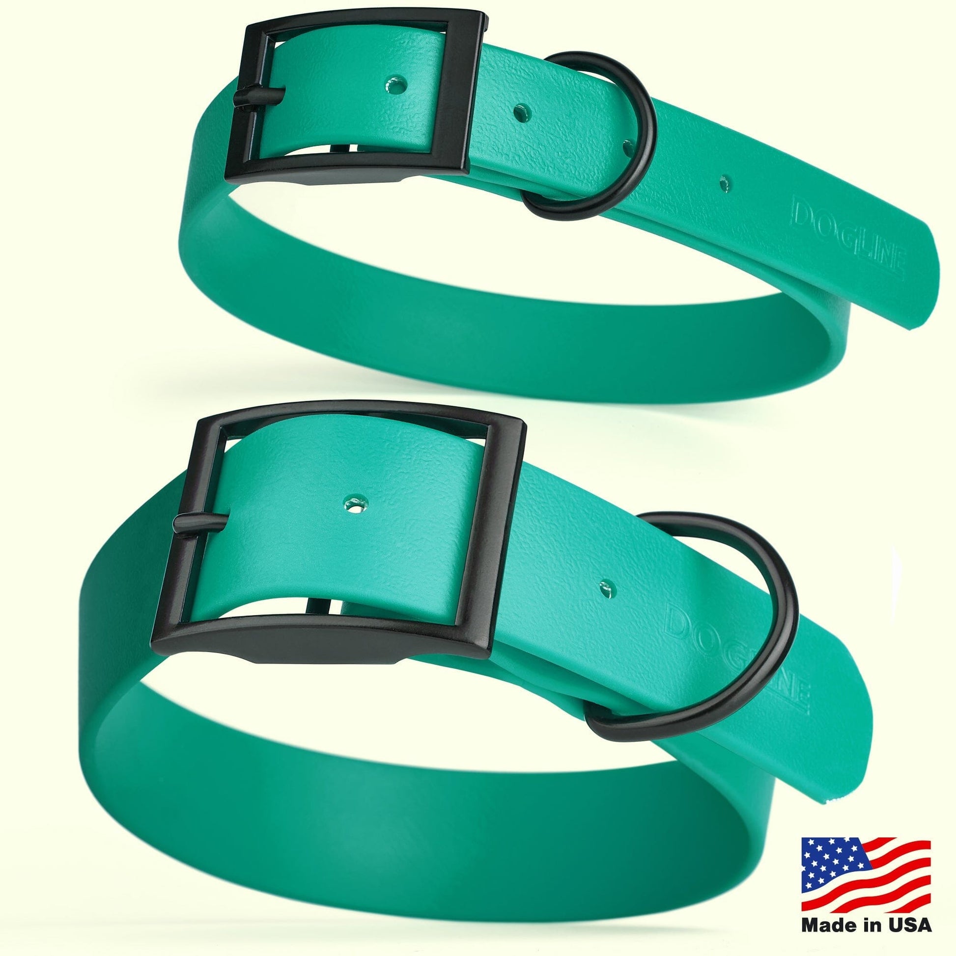 Dogline Biothane Waterproof Dog Collar with Black Hardware - Size S (12 to 15 inches) Dog Collars Dogline