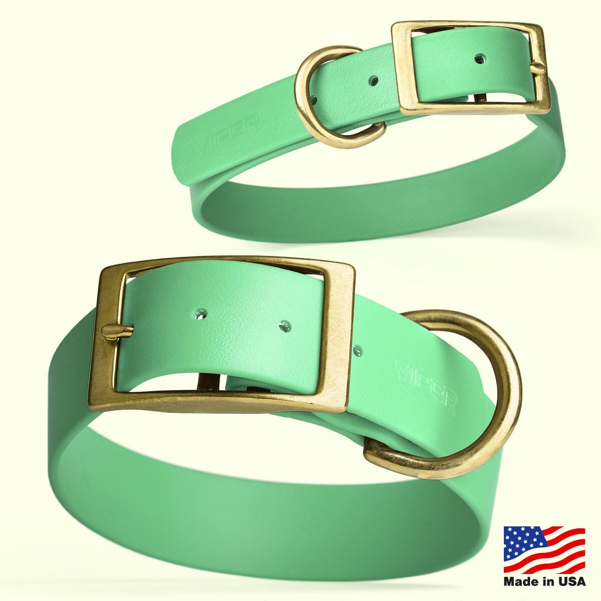 Viper Biothane Waterproof Dog Collar - Brass Hardware - Size M (15 to 18 inches) Dog Collars Dogline