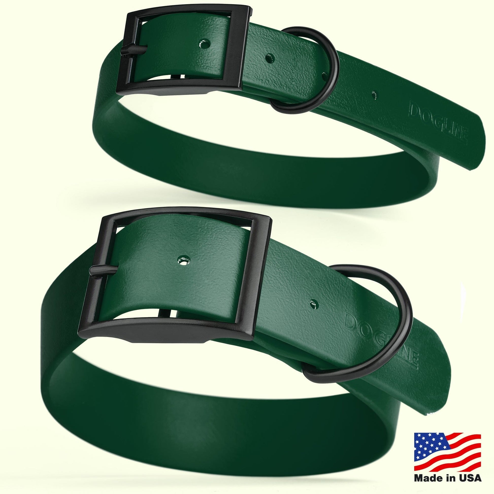 Dogline Biothane Waterproof Dog Collar with Black Hardware - Size L (18 to 22 inches) Dog Collars Dogline