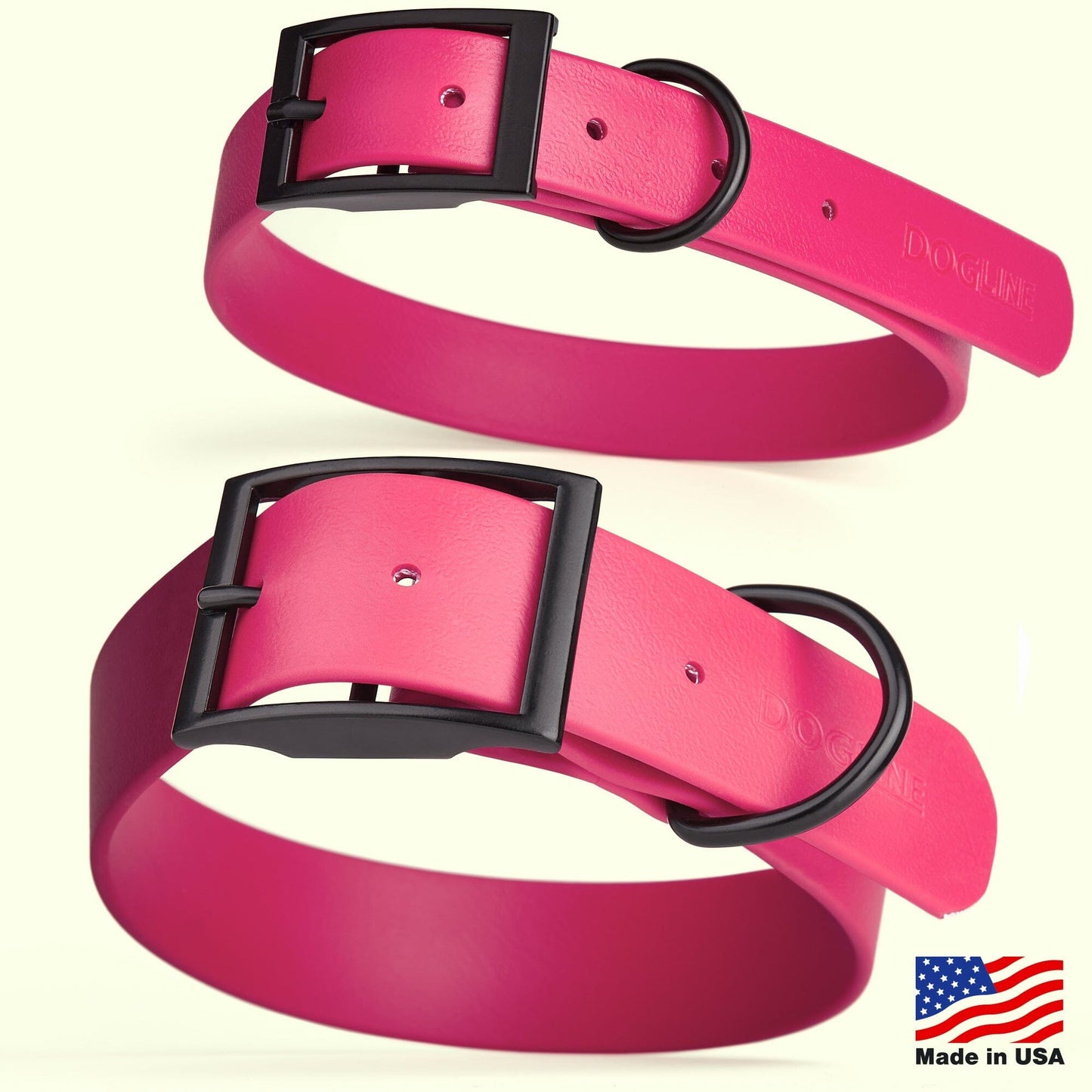 Dogline Biothane Waterproof Dog Collar with Black Hardware - Size XL (22 to 25 inches) Dog Collars Dogline
