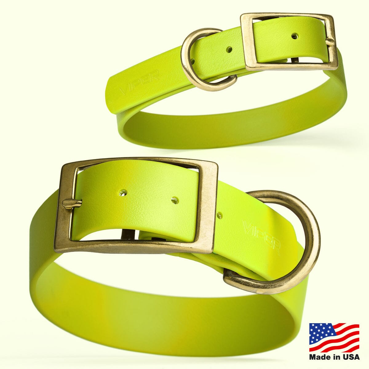 Viper Biothane Waterproof Dog Collar - Brass Hardware - Size L (18 to 22 inches) Dog Collars Dogline