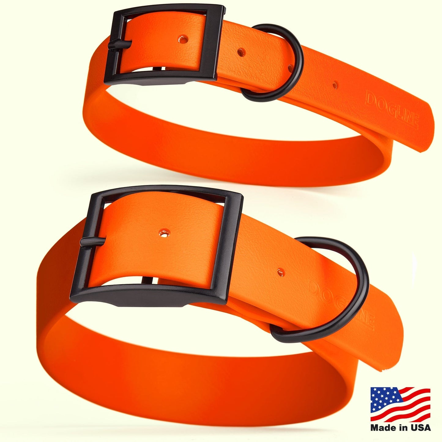 Dogline Biothane Waterproof Dog Collar with Black Hardware - 1.5" Wide, Size XXL (24 to 28 inches) Dog Collars Dogline