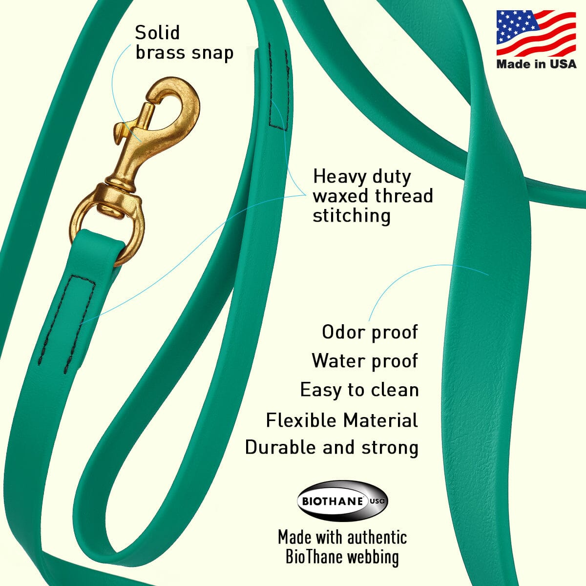 Biothane Working Dog Lead 10ft - Long Line Collection Leashes, Biothane Dog Leads Dogline