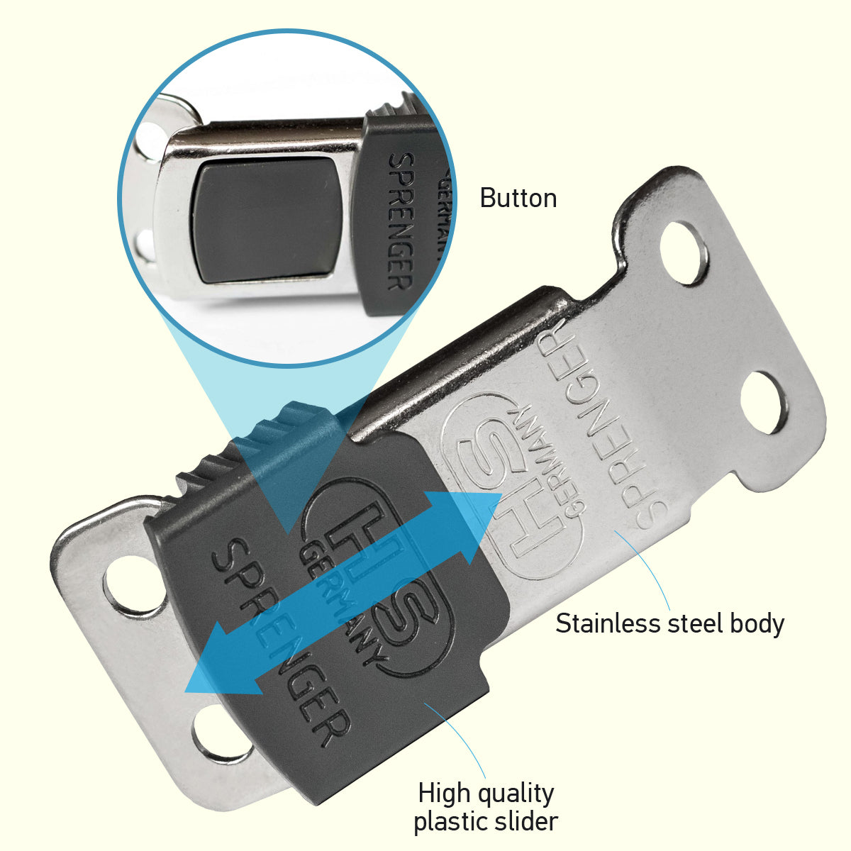 Herm Sprenger - ClicLock Quick Release Buckle - Stainless Steel Collars, Prong/Pinch Dog Collars Dogline
