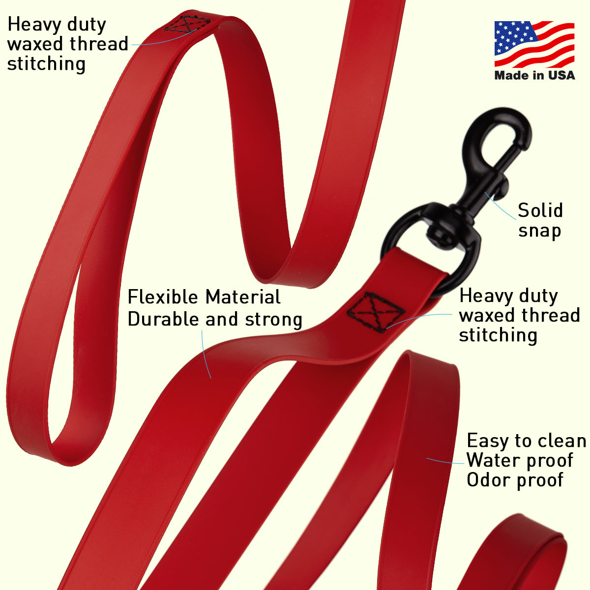 Biothane Waterproof Multi-Handle Dog Leash Dog Leashes Dogline