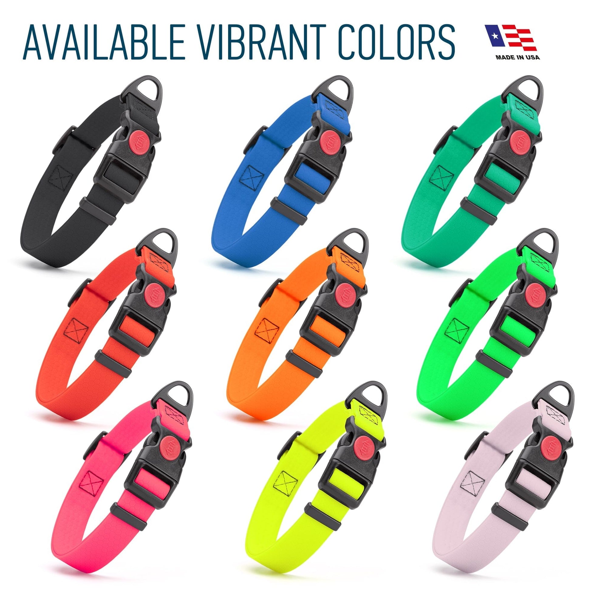 Waterproof Dog Collar with Safety Lock Buckle Dog Collars Dogline